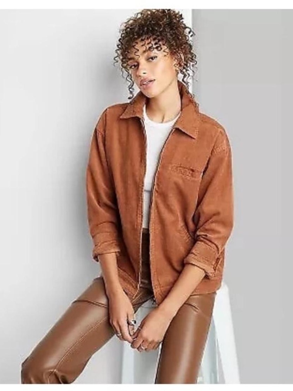 New w/Tags Women’s Wild Fable “Rust” Brown Corduroy Jacket, Size XXS